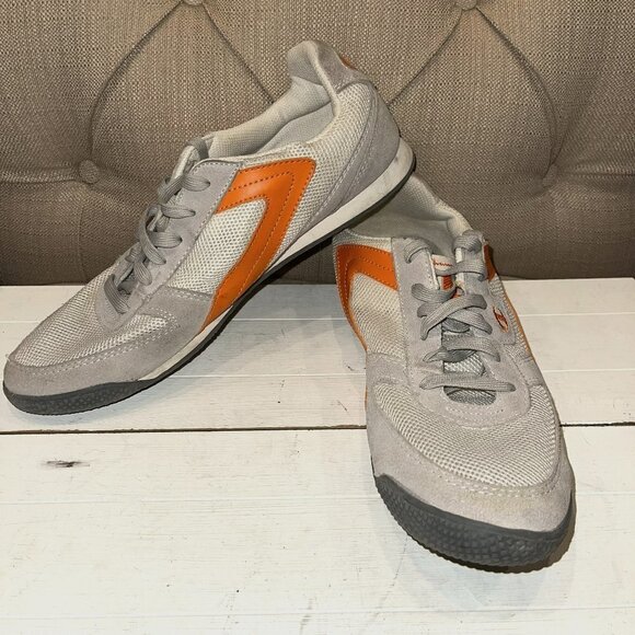 MEN'S Champion Mesh Light Weight Gray/Orange Spell out Sneaker - Picture 1 of 8